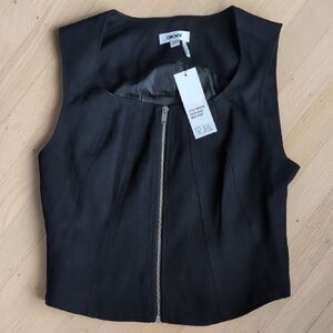 DKNY Black Sleeveless Tank Top